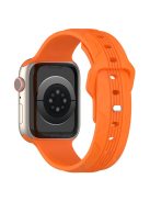 For Apple Watch 10 46mm / Ultra 2 / Ultra 49mm / 9 8 7 45mm / SE (2023) SE (2022) SE 6 5 4 44mm / 3 2 1 42mm Texture Silicone Watch Band - Orange