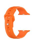 For Apple Watch 10 46mm / Ultra 2 / Ultra 49mm / 9 8 7 45mm / SE (2023) SE (2022) SE 6 5 4 44mm / 3 2 1 42mm Texture Silicone Watch Band - Orange