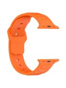 For Apple Watch 10 46mm / Ultra 2 / Ultra 49mm / 9 8 7 45mm / SE (2023) SE (2022) SE 6 5 4 44mm / 3 2 1 42mm Texture Silicone Watch Band - Orange