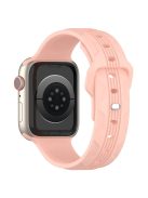 For Apple Watch 10 46mm / Ultra 2 / Ultra 49mm / 9 8 7 45mm / SE (2023) SE (2022) SE 6 5 4 44mm / 3 2 1 42mm Texture Silicone Watch Band - Retro Rose