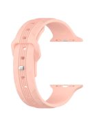 For Apple Watch 10 46mm / Ultra 2 / Ultra 49mm / 9 8 7 45mm / SE (2023) SE (2022) SE 6 5 4 44mm / 3 2 1 42mm Texture Silicone Watch Band - Retro Rose