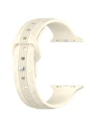 For Apple Watch 10 46mm / Ultra 2 / Ultra 49mm / 9 8 7 45mm / SE (2023) SE (2022) SE 6 5 4 44mm / 3 2 1 42mm Texture Silicone Watch Band - Starlight