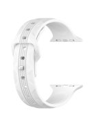 For Apple Watch 10 46mm / Ultra 2 / Ultra 49mm / 9 8 7 45mm / SE (2023) SE (2022) SE 6 5 4 44mm / 3 2 1 42mm Texture Silicone Watch Band - White