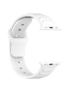 For Apple Watch 10 46mm / Ultra 2 / Ultra 49mm / 9 8 7 45mm / SE (2023) SE (2022) SE 6 5 4 44mm / 3 2 1 42mm Texture Silicone Watch Band - White