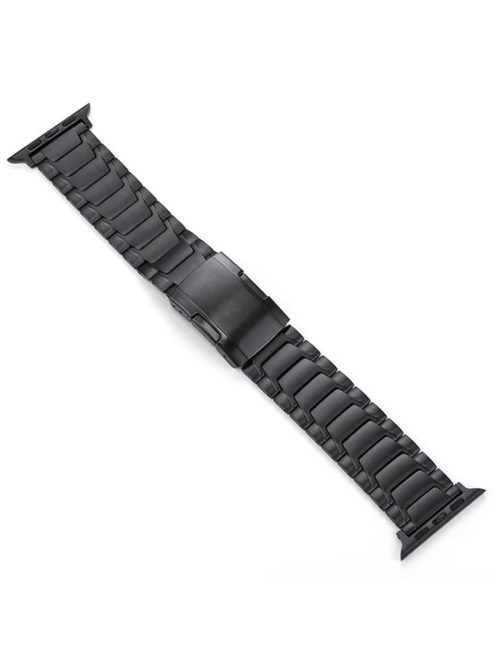 For Apple Watch 10 46mm / Ultra 2 / Ultra 49mm / 9 8 7 45mm / SE (2023) SE (2022) SE 6 5 4 44mm / 3 2 1 42mm Titanium Alloy Strap Turtleback Clasp - Black