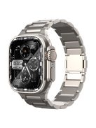 For Apple Watch 10 46mm / Ultra 2 / Ultra 49mm / 9 8 7 45mm / SE (2023) SE (2022) SE 6 5 4 44mm / 3 2 1 42mm Titanium Steel Band Magnetic Strap - Titanium Color