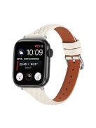 For Apple Watch 10 46mm / Ultra 2 / Ultra 49mm / 9 8 7 45mm / SE (2023) SE (2022) SE 6 5 4 44mm / 3 2 1 42mm Top-Layer Cow Leather Watch Strap - Apricot