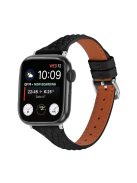 For Apple Watch 10 46mm / Ultra 2 / Ultra 49mm / 9 8 7 45mm / SE (2023) SE (2022) SE 6 5 4 44mm / 3 2 1 42mm Top-Layer Cow Leather Watch Strap - Black