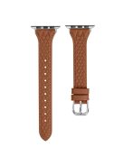 For Apple Watch 10 46mm / Ultra 2 / Ultra 49mm / 9 8 7 45mm / SE (2023) SE (2022) SE 6 5 4 44mm / 3 2 1 42mm Top-Layer Cow Leather Watch Strap - Brown