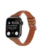 For Apple Watch 10 46mm / Ultra 2 / Ultra 49mm / 9 8 7 45mm / SE (2023) SE (2022) SE 6 5 4 44mm / 3 2 1 42mm Top-Layer Cow Leather Watch Strap - Brown