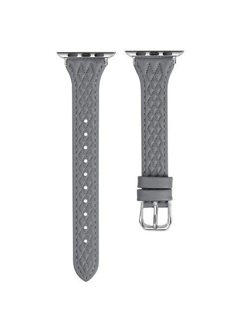 For Apple Watch 10 46mm / Ultra 2 / Ultra 49mm / 9 8 7 45mm / SE (2023) SE (2022) SE 6 5 4 44mm / 3 2 1 42mm Top-Layer Cow Leather Watch Strap - Grey