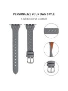 For Apple Watch 10 46mm / Ultra 2 / Ultra 49mm / 9 8 7 45mm / SE (2023) SE (2022) SE 6 5 4 44mm / 3 2 1 42mm Top-Layer Cow Leather Watch Strap - Grey