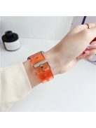 For Apple Watch 10 46mm / Ultra 2 / Ultra 49mm / 9 8 7 45mm / SE (2023) SE (2022) SE 6 5 4 44mm / 3 2 1 42mm TPU Clear Watch Band - Transparent Orange