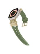 For Apple Watch 10 46mm / Ultra 2 / Ultra 49mm / 9 8 7 45mm / SE (2023) SE (2022) SE 6 5 4 44mm / 3 2 1 42mm TPU Wrist Strap - Green+Gold