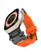 For Apple Watch 10 46mm / Ultra 2 / Ultra 49mm / 9 8 7 45mm / SE (2023) SE (2022) SE 6 5 4 44mm / 3 2 1 42mm TPU Wrist Strap - Orange+Black