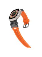 For Apple Watch 10 46mm / Ultra 2 / Ultra 49mm / 9 8 7 45mm / SE (2023) SE (2022) SE 6 5 4 44mm / 3 2 1 42mm TPU Wrist Strap - Orange+Black