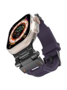 For Apple Watch 10 46mm / Ultra 2 / Ultra 49mm / 9 8 7 45mm / SE (2023) SE (2022) SE 6 5 4 44mm / 3 2 1 42mm TPU Wrist Strap - Purple+Black