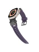 For Apple Watch 10 46mm / Ultra 2 / Ultra 49mm / 9 8 7 45mm / SE (2023) SE (2022) SE 6 5 4 44mm / 3 2 1 42mm TPU Wrist Strap - Purple+Black