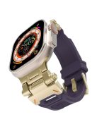 For Apple Watch 10 46mm / Ultra 2 / Ultra 49mm / 9 8 7 45mm / SE (2023) SE (2022) SE 6 5 4 44mm / 3 2 1 42mm TPU Wrist Strap - Purple+Gold