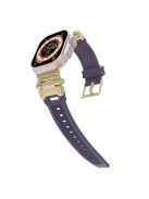 For Apple Watch 10 46mm / Ultra 2 / Ultra 49mm / 9 8 7 45mm / SE (2023) SE (2022) SE 6 5 4 44mm / 3 2 1 42mm TPU Wrist Strap - Purple+Gold