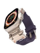 For Apple Watch 10 46mm / Ultra 2 / Ultra 49mm / 9 8 7 45mm / SE (2023) SE (2022) SE 6 5 4 44mm / 3 2 1 42mm TPU Wrist Strap - Purple+Titanium