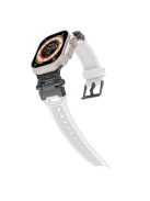 For Apple Watch 10 46mm / Ultra 2 / Ultra 49mm / 9 8 7 45mm / SE (2023) SE (2022) SE 6 5 4 44mm / 3 2 1 42mm TPU Wrist Strap - White+Black