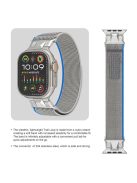 For Apple Watch 10 46mm / Ultra 2 / Ultra 49mm / 9 8 7 45mm / SE (2023) SE (2022) SE 6 5 4 44mm / 3 2 1 42mm Trail Loop Nylon Strap - Blue+Grey