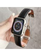 For Apple Watch 10 46mm / Ultra 2 / Ultra 49mm / 9 8 7 45mm / SE (2023) SE (2022) SE 6 5 4 44mm / 3 2 1 42mm Vintage Watch Strap - Waxy Black