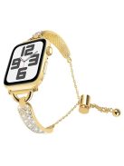 For Apple Watch 10 46mm / Ultra 2 / Ultra 49mm / 9 8 7 45mm / SE (2023) SE (2022) SE 6 5 4 44mm / 3 2 1 42mm Watch Band Bling Shiny Bracelet - Gold