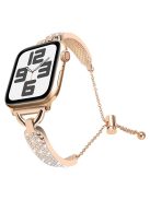 For Apple Watch 10 46mm / Ultra 2 / Ultra 49mm / 9 8 7 45mm / SE (2023) SE (2022) SE 6 5 4 44mm / 3 2 1 42mm Watch Band Bling Shiny Bracelet - Rose Gold