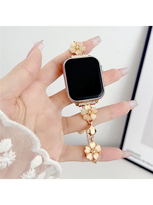 For Apple Watch 10 46mm / Ultra 2 / Ultra 49mm / 9 8 7 45mm / SE (2023) SE (2022) SE 6 5 4 44mm / 3 2 1 42mm Watch Band Chain Style Strap - Gold