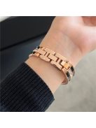 For Apple Watch 10 46mm / Ultra 2 / Ultra 49mm / 9 8 7 45mm / SE (2023) SE (2022) SE 6 5 4 44mm / 3 2 1 42mm Watch Band Epoxy Metal Strap - Rose Gold+Black