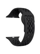 For Apple Watch 10 46mm / Ultra 2 / Ultra 49mm / 9 8 7 45mm / SE (2023) SE (2022) SE 6 5 4 44mm / 3 2 1 42mm Watch Band Fluoro Rubber Wrist Strap - Black