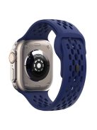 For Apple Watch 10 46mm / Ultra 2 / Ultra 49mm / 9 8 7 45mm / SE (2023) SE (2022) SE 6 5 4 44mm / 3 2 1 42mm Watch Band Fluoro Rubber Wrist Strap - Midnight Blue