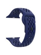 For Apple Watch 10 46mm / Ultra 2 / Ultra 49mm / 9 8 7 45mm / SE (2023) SE (2022) SE 6 5 4 44mm / 3 2 1 42mm Watch Band Fluoro Rubber Wrist Strap - Midnight Blue