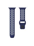 For Apple Watch 10 46mm / Ultra 2 / Ultra 49mm / 9 8 7 45mm / SE (2023) SE (2022) SE 6 5 4 44mm / 3 2 1 42mm Watch Band Fluoro Rubber Wrist Strap - Midnight Blue