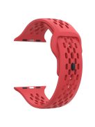 For Apple Watch 10 46mm / Ultra 2 / Ultra 49mm / 9 8 7 45mm / SE (2023) SE (2022) SE 6 5 4 44mm / 3 2 1 42mm Watch Band Fluoro Rubber Wrist Strap - Red