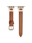 For Apple Watch 10 46mm / Ultra 2 / Ultra 49mm / 9 8 7 45mm / SE (2023) SE (2022) SE 6 5 4 44mm / 3 2 1 42mm Watch Band Microfiber Leather Strap - Brown