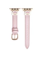 For Apple Watch 10 46mm / Ultra 2 / Ultra 49mm / 9 8 7 45mm / SE (2023) SE (2022) SE 6 5 4 44mm / 3 2 1 42mm Watch Band Microfiber Leather Strap - Light Pink