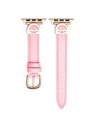 For Apple Watch 10 46mm / Ultra 2 / Ultra 49mm / 9 8 7 45mm / SE (2023) SE (2022) SE 6 5 4 44mm / 3 2 1 42mm Watch Band Microfiber Leather Strap - Pink