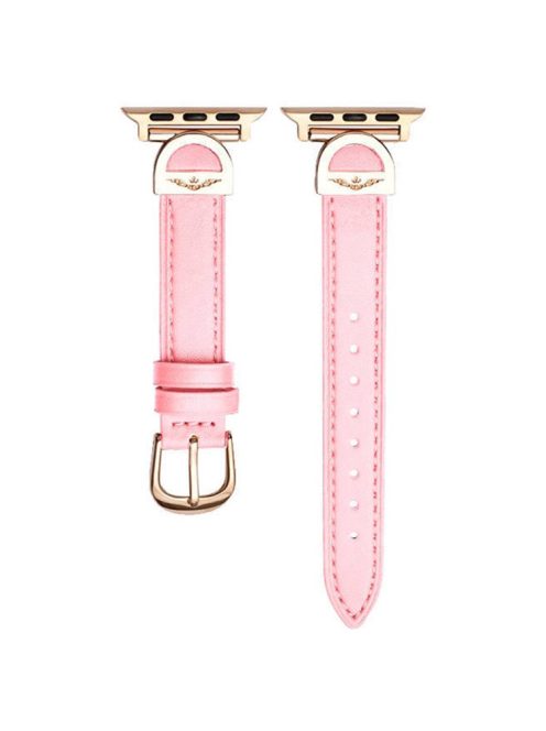 For Apple Watch 10 46mm / Ultra 2 / Ultra 49mm / 9 8 7 45mm / SE (2023) SE (2022) SE 6 5 4 44mm / 3 2 1 42mm Watch Band Microfiber Leather Strap - Pink