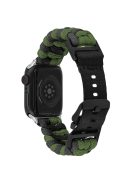 For Apple Watch 10 46mm / Ultra 2 / Ultra 49mm / 9 8 7 45mm / SE (2023) SE (2022) SE 6 5 4 44mm / 3 2 1 42mm Watch Band Nylon Rope Strap - Army Green+Black