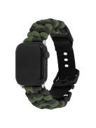 For Apple Watch 10 46mm / Ultra 2 / Ultra 49mm / 9 8 7 45mm / SE (2023) SE (2022) SE 6 5 4 44mm / 3 2 1 42mm Watch Band Nylon Rope Strap - Army Green+Black