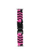 For Apple Watch 10 46mm / Ultra 2 / Ultra 49mm / 9 8 7 45mm / SE (2023) SE (2022) SE 6 5 4 44mm / 3 2 1 42mm Watch Band Nylon Rope Strap - Black+Pink