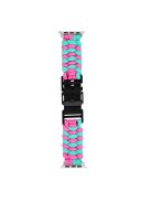 For Apple Watch 10 46mm / Ultra 2 / Ultra 49mm / 9 8 7 45mm / SE (2023) SE (2022) SE 6 5 4 44mm / 3 2 1 42mm Watch Band Nylon Rope Strap - Lake Blue+Pink