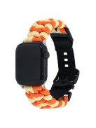 For Apple Watch 10 46mm / Ultra 2 / Ultra 49mm / 9 8 7 45mm / SE (2023) SE (2022) SE 6 5 4 44mm / 3 2 1 42mm Watch Band Nylon Rope Strap - Orange+Yellow