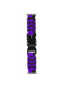 For Apple Watch 10 46mm / Ultra 2 / Ultra 49mm / 9 8 7 45mm / SE (2023) SE (2022) SE 6 5 4 44mm / 3 2 1 42mm Watch Band Nylon Rope Strap - Purple+Black