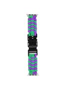 For Apple Watch 10 46mm / Ultra 2 / Ultra 49mm / 9 8 7 45mm / SE (2023) SE (2022) SE 6 5 4 44mm / 3 2 1 42mm Watch Band Nylon Rope Strap - Purple+Green