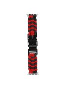 For Apple Watch 10 46mm / Ultra 2 / Ultra 49mm / 9 8 7 45mm / SE (2023) SE (2022) SE 6 5 4 44mm / 3 2 1 42mm Watch Band Nylon Rope Strap - Red+Black