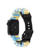 For Apple Watch 10 46mm / Ultra 2 / Ultra 49mm / 9 8 7 45mm / SE (2023) SE (2022) SE 6 5 4 44mm / 3 2 1 42mm Watch Band Nylon Rope Strap - Sky Blue+Yellow